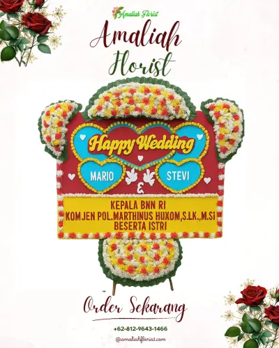 Karangan Papan Bunga Pernikahan di Lawatan